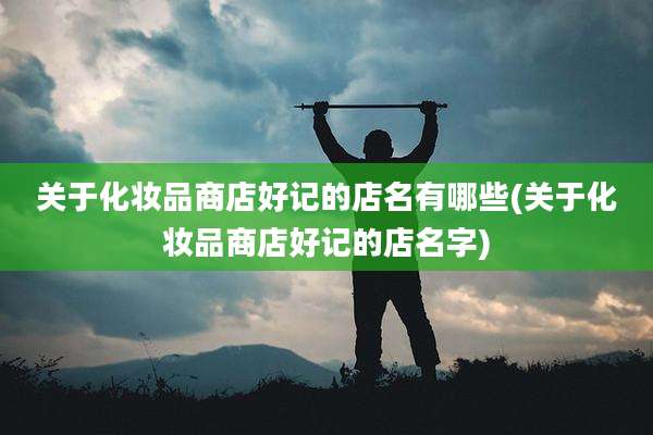 关于化妆品商店好记的店名有哪些(关于化妆品商店好记的店名字)