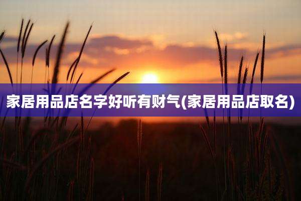 家居用品店名字好听有财气(家居用品店取名)