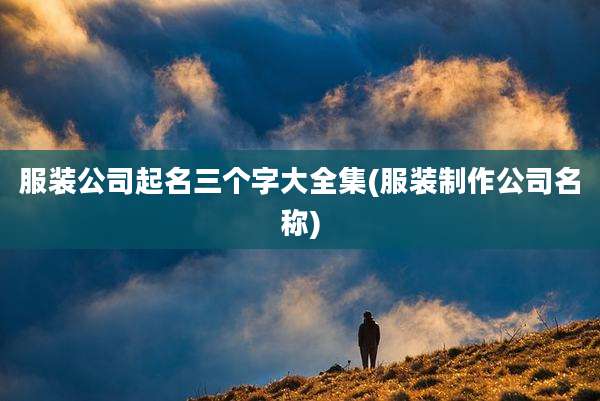 服装公司起名三个字大全集(服装制作公司名称)