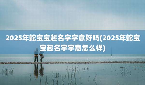 2025年蛇宝宝起名字字意好吗(2025年蛇宝宝起名字字意怎么样)