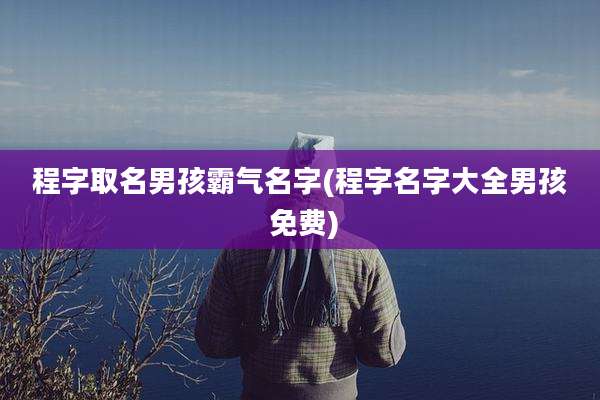 程字取名男孩霸气名字(程字名字大全男孩 免费)