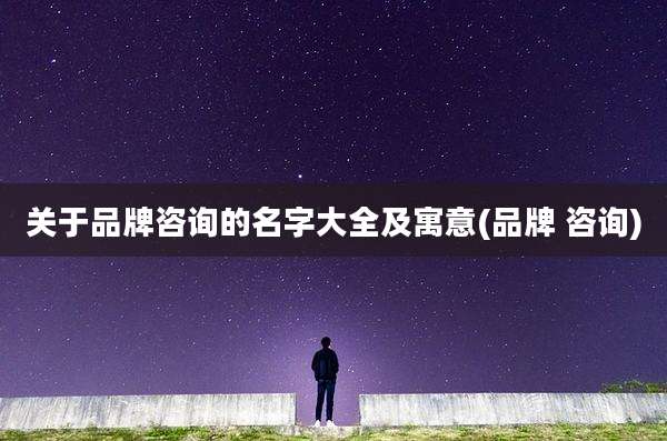 关于品牌咨询的名字大全及寓意(品牌 咨询)