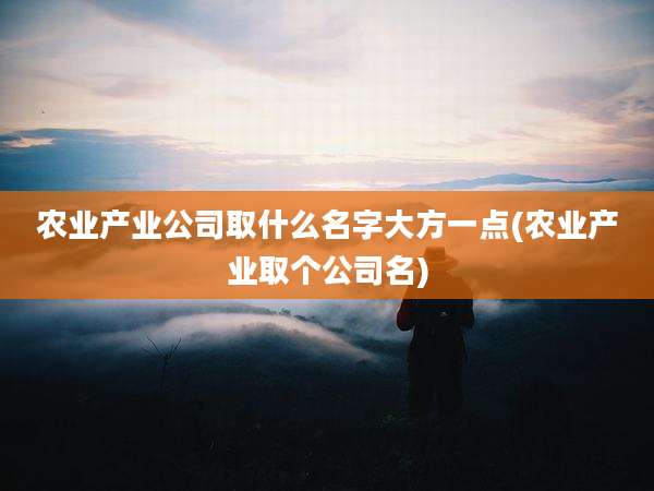 农业产业公司取什么名字大方一点(农业产业取个公司名)