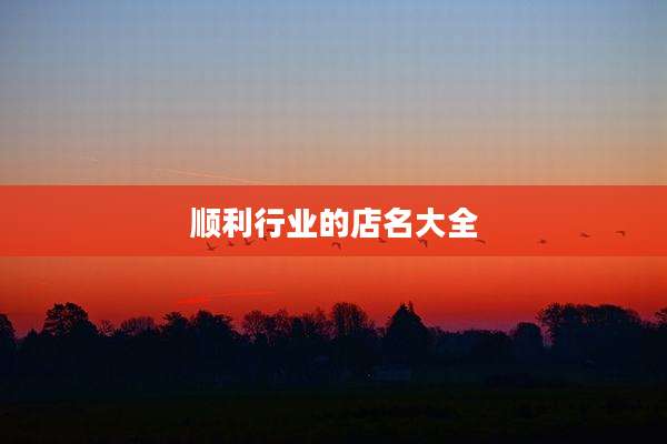 顺利行业的店名大全