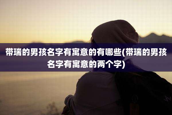 带瑞的男孩名字有寓意的有哪些(带瑞的男孩名字有寓意的两个字)