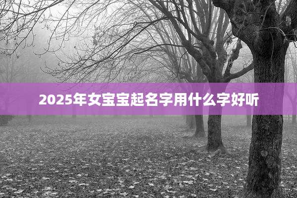 2025年女宝宝起名字用什么字好听