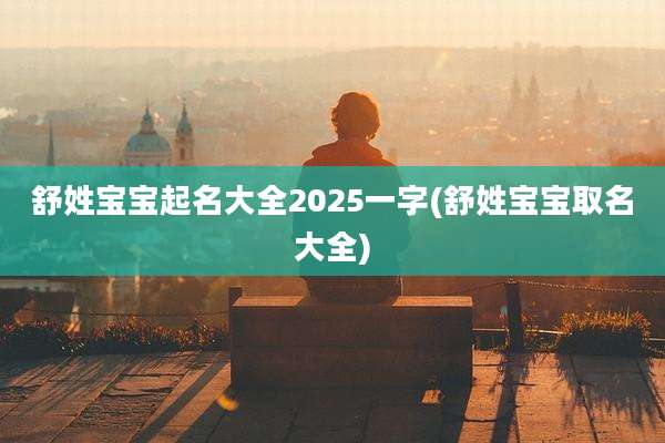 舒姓宝宝起名大全2025一字(舒姓宝宝取名大全)