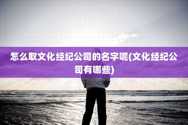 怎么取文化经纪公司的名字呢(文化经纪公司有哪些)
