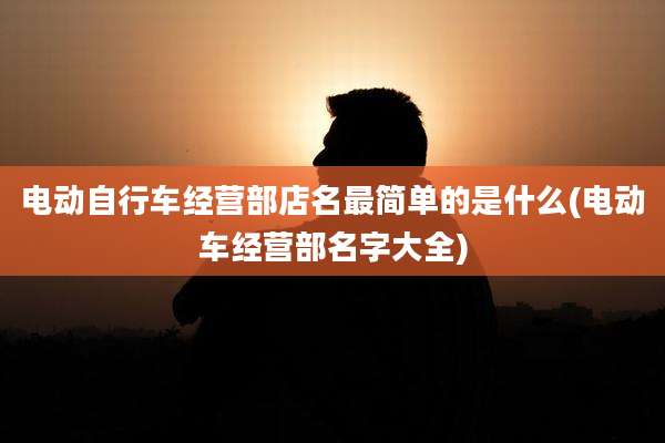 电动自行车经营部店名最简单的是什么(电动车经营部名字大全)