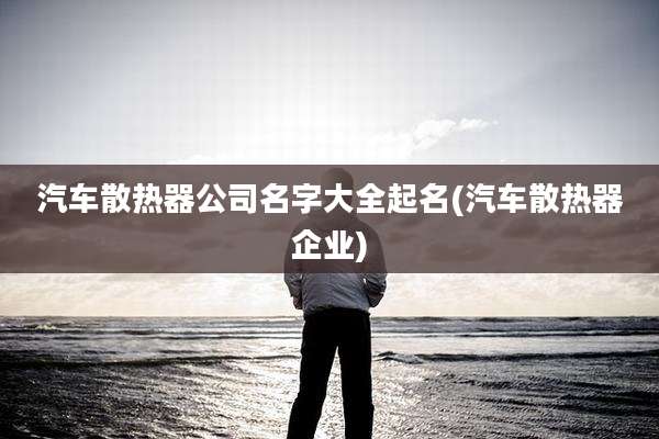汽车散热器公司名字大全起名(汽车散热器企业)