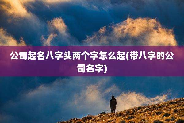 公司起名八字头两个字怎么起(带八字的公司名字)