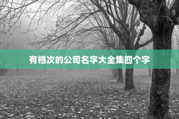 有档次的公司名字大全集四个字