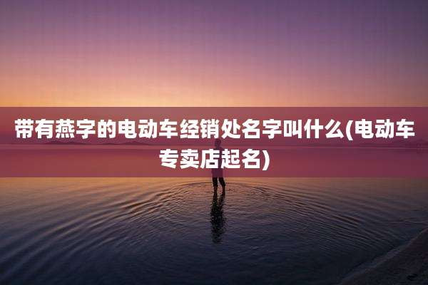 带有燕字的电动车经销处名字叫什么(电动车专卖店起名)