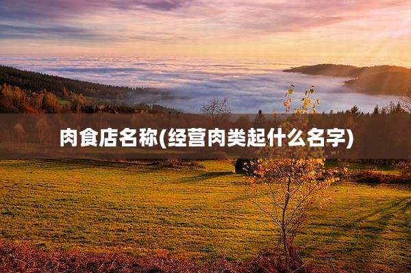 肉食店名称(经营肉类起什么名字)