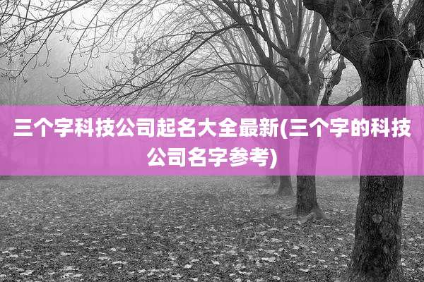三个字科技公司起名大全最新(三个字的科技公司名字参考)