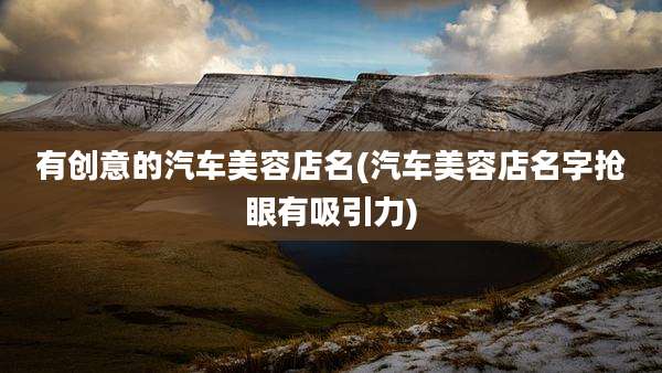 有创意的汽车美容店名(汽车美容店名字抢眼有吸引力)