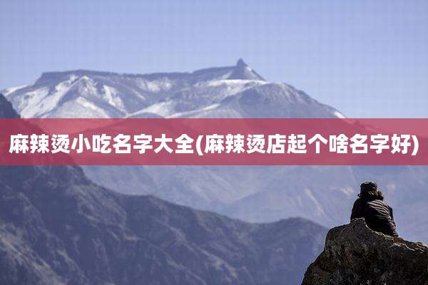 麻辣烫小吃名字大全(麻辣烫店起个啥名字好)
