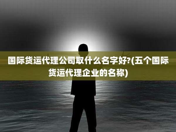 国际货运代理公司取什么名字好?(五个国际货运代理企业的名称)