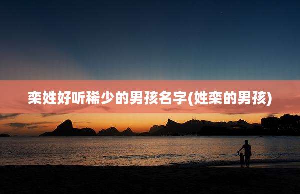 栾姓好听稀少的男孩名字(姓栾的男孩)