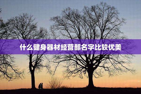 什么健身器材经营部名字比较优美