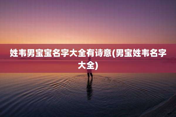 姓韦男宝宝名字大全有诗意(男宝姓韦名字大全)