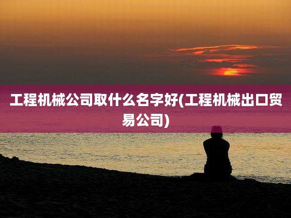 工程机械公司取什么名字好(工程机械出口贸易公司)