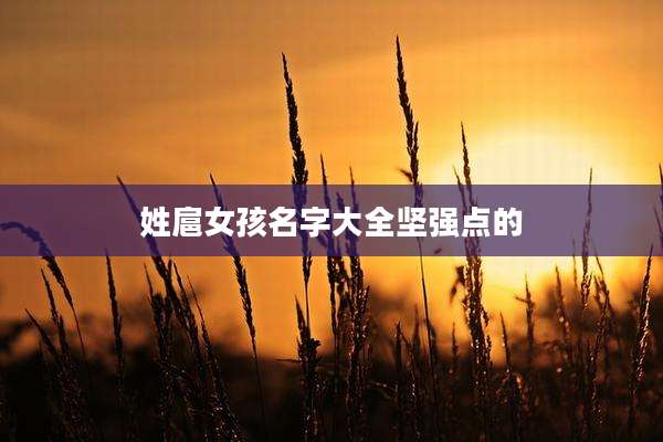 姓扈女孩名字大全坚强点的
