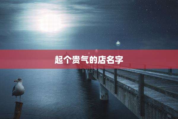 起个贵气的店名字