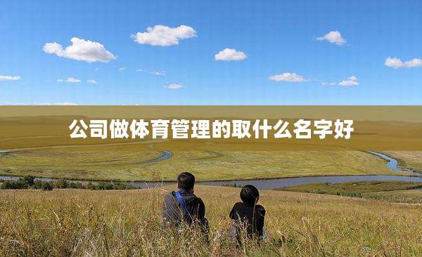 公司做体育管理的取什么名字好