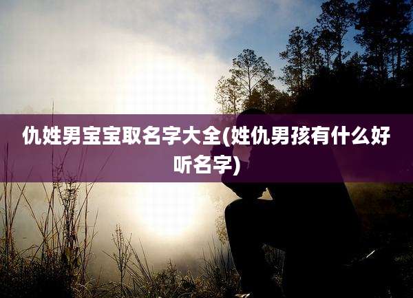 仇姓男宝宝取名字大全(姓仇男孩有什么好听名字)