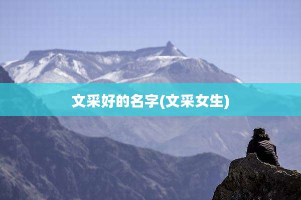 文采好的名字(文采女生)