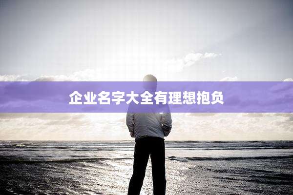 企业名字大全有理想抱负