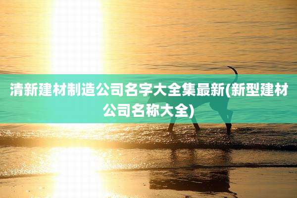 清新建材制造公司名字大全集最新(新型建材公司名称大全)