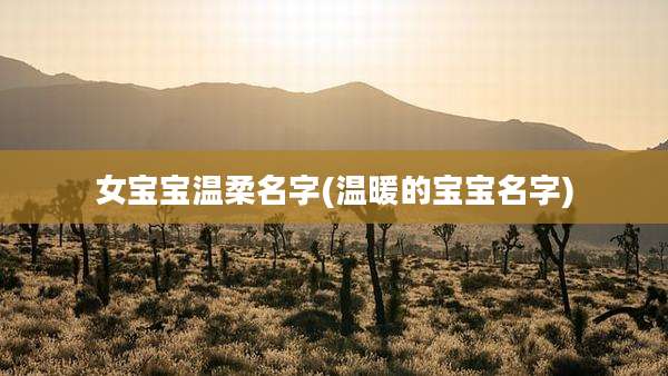 女宝宝温柔名字(温暖的宝宝名字)