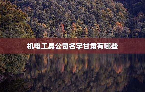 机电工具公司名字甘肃有哪些