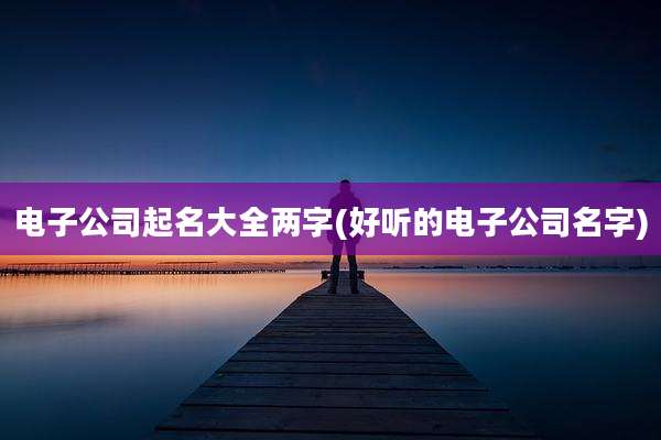 电子公司起名大全两字(好听的电子公司名字)