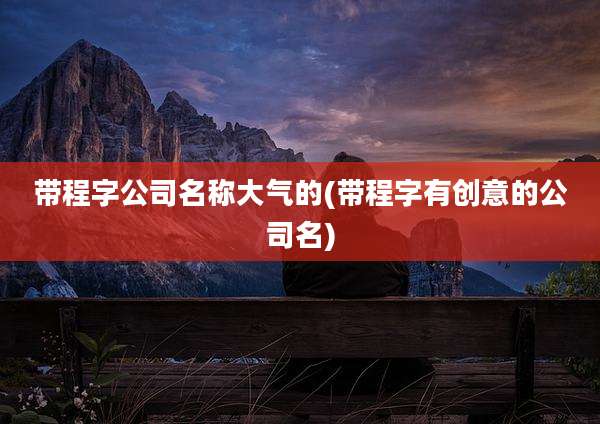 带程字公司名称大气的(带程字有创意的公司名)