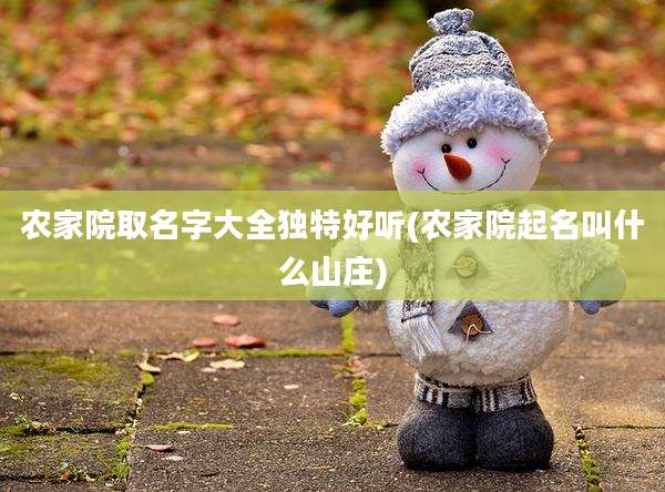 农家院取名字大全独特好听(农家院起名叫什么山庄)