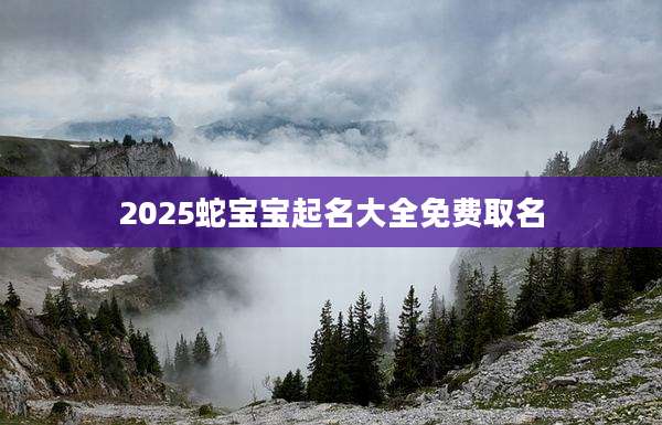 2025蛇宝宝起名大全免费取名