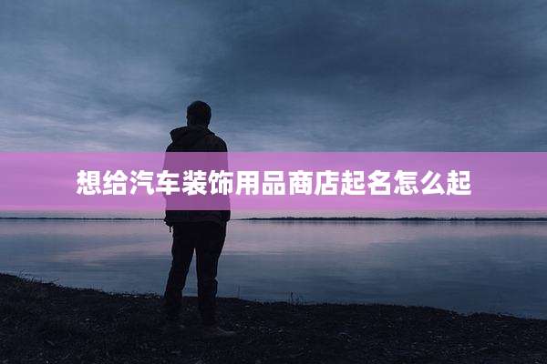 想给汽车装饰用品商店起名怎么起