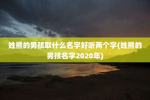 姓熊的男孩取什么名字好听两个字(姓熊的男孩名字2020年)