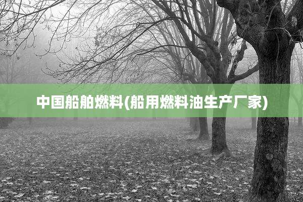 中国船舶燃料(船用燃料油生产厂家)