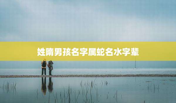 姓隋男孩名字属蛇名水字辈
