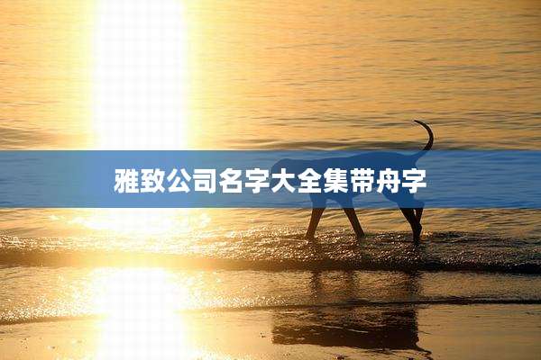 雅致公司名字大全集带舟字
