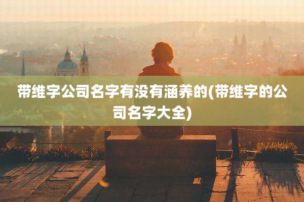 带维字公司名字有没有涵养的(带维字的公司名字大全)