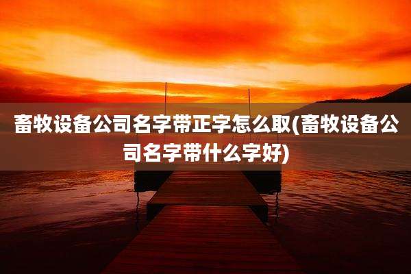 畜牧设备公司名字带正字怎么取(畜牧设备公司名字带什么字好)