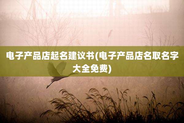 电子产品店起名建议书(电子产品店名取名字大全免费)
