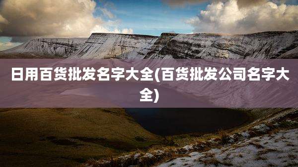 日用百货批发名字大全(百货批发公司名字大全)
