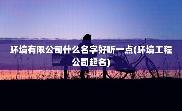 环境有限公司什么名字好听一点(环境工程公司起名)