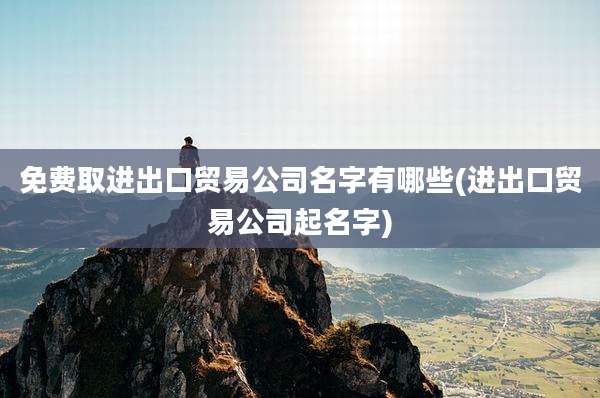 免费取进出口贸易公司名字有哪些(进出口贸易公司起名字)